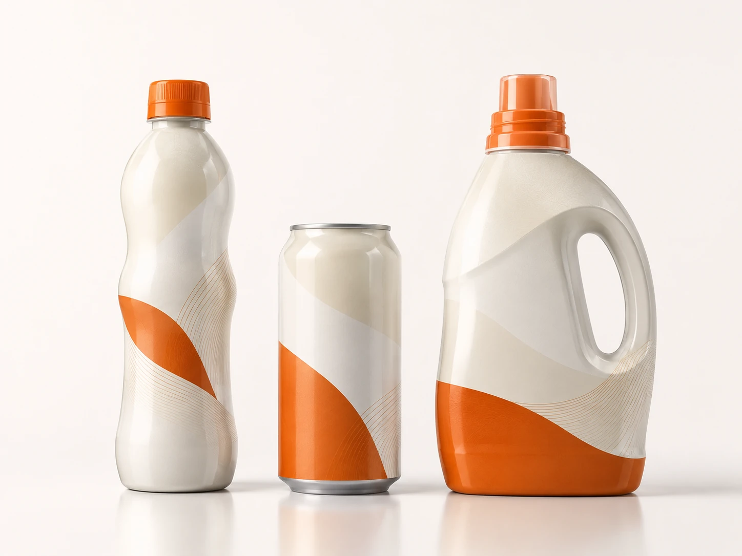 Heat shrink sleeve labels on a beverage bottle, aluminium can and household container — Labelex product range